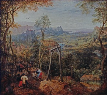 絞首台の上のカササギ フランドル・ルネッサンスの農民ピーテル・ブリューゲル長老 Oil Paintings